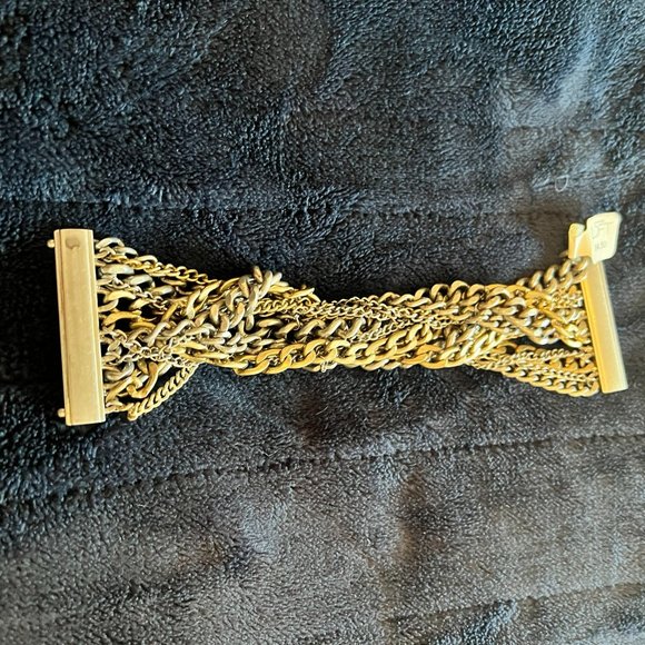 LOFT - Thick Gold and Silver Chain Bracelet with Magnet Closure - Picture 3 of 4